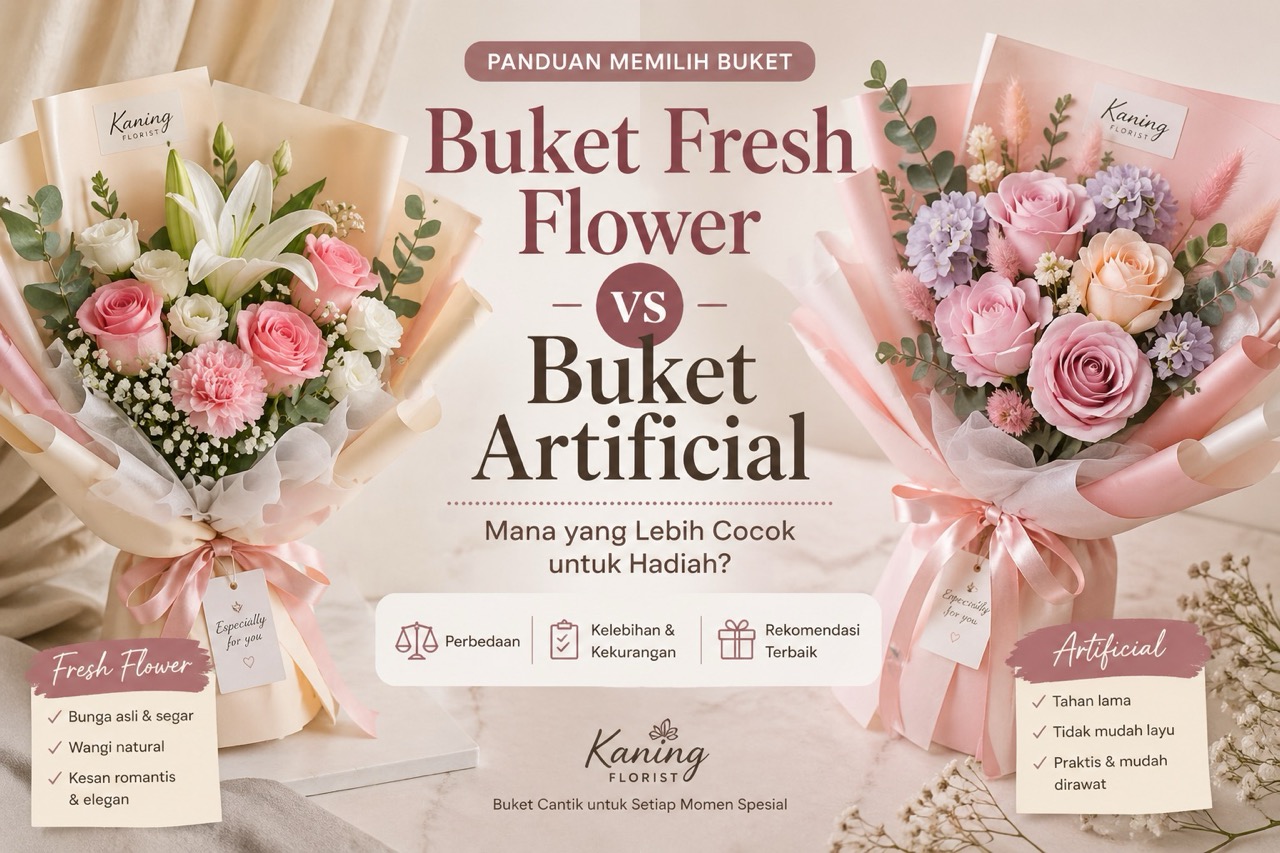 Buket Fresh Flower vs Buket Artificial: Mana yang Lebih Cocok untuk Hadiah?